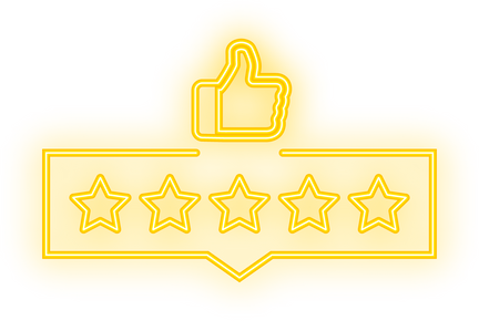 Rating stars neon sign. User reviews, rating, classification